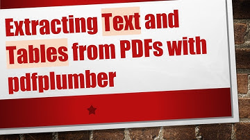 Extracting Text and Tables from PDFs with pdfplumber
