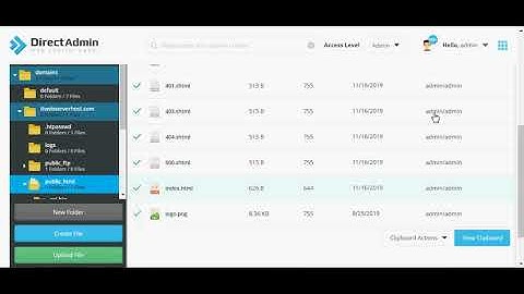 move files folder in filemanager directadmin