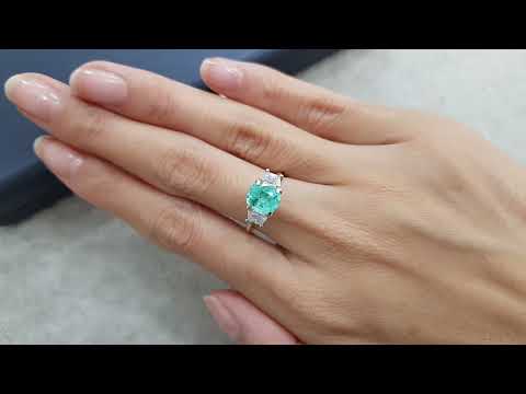 Neon blue tourmaline Paraiba 1.38 ct, Mozambique Video  № 1