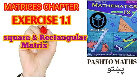 Square & Rectangular Matrices | Maths In Pashto | Exercise 1.1 Question 1| Pashto  پښتو | class 9th
