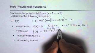 Knowledge Test Question on Polynomial Functions