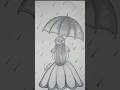 Very easy drawing of cute girl with umbrella farjanadrawingacademy drawing drawingtutorials
