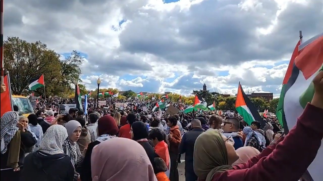 "Gaza Ceasefire" Protest Massive March Washington, DC 10/21/2023