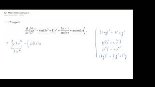 Derivatives, Superquiz 1, Problem 1
