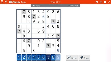 Microsoft Sudoku Classic Easy | May 1, 2022 | Daily Challenges