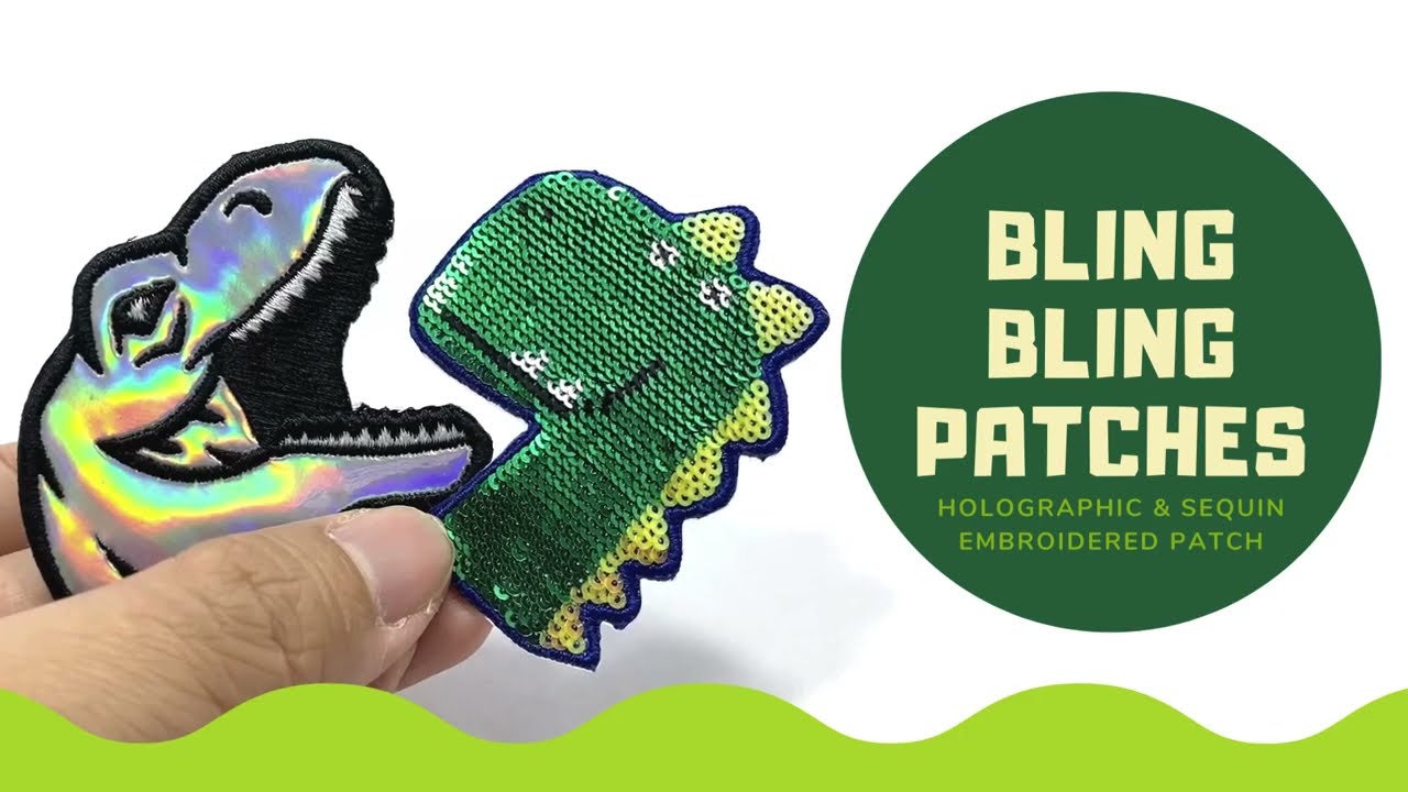 Customized Bling Bling Embroidery Patches | Holographic Patch | Sequin Patch | Iron on Patch Maker
