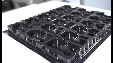 Machine for thermoforming PET trays for material handling by Machinecraft