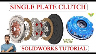 Single Plate Clutch Design 🔥 Clutch Design in Solidworks 🥰 Solidoworks Advance tutorials #cimdesign