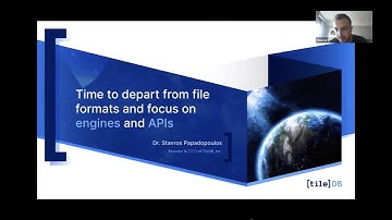 TileDB lightning talk: Time to depart from file formats and focus on engines and APIs