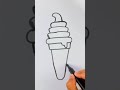 Рисование мороженого для детей Drawing ice cream for kids #shorts