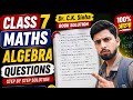 Class 7 Maths Algebra Questions | Dr C.k. Sinha Book Full Solution