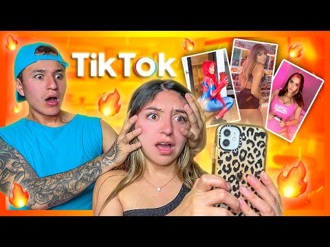 REVISANDO los LIKES del TIK TOK de MI NOVIO 🔥* VIDEOS PROHIBIDOS