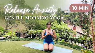 10 Minute Gentle Morning Yoga Stretch | Release Anxiety & Find Inner Peace