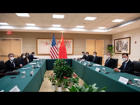 Chinese foreign minister wang yi meets with u. S. Secretary of state antony blinken