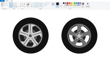 How to draw Wheels / Tyres in computer using Ms Paint | Tyre Making Tutorial.