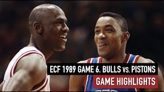 NBA Playoffs 1989. Detroit Pistons vs Chicago Bulls - Game Highlights. Game 6 Jordan 32 pts HD
