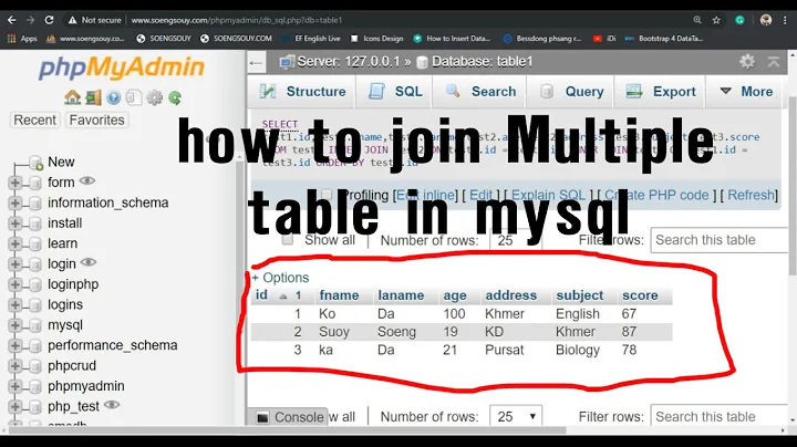 how to join Multiple table in mysql [ Inner Join , Left Join, Right Join ]