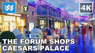 [4K] The Forum Shops at Caesars Palace Hotel in Las Vegas Strip USA Walking Tour & Travel Guide  🎧