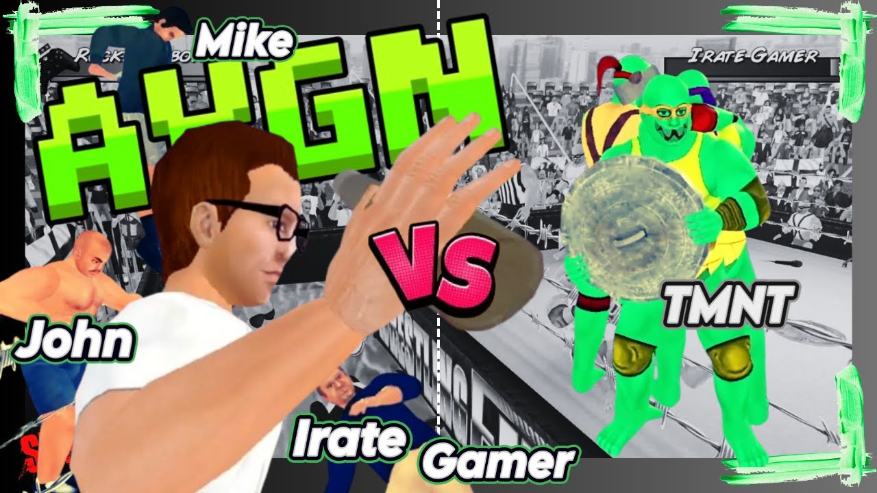 AVGN & Cinemassacre vs TMNT (Barbed Wire + Flooded Ring Hardcore Match!) | SimSlam