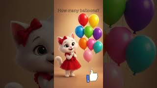 Only smart kids can count all these balloons! 🎈 #kids #counting #fun Learn  9️⃣ &amp; 🔟 with Lola 🐱