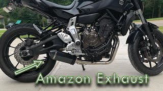 I Put An Amazon Brand Look-A-Like Exhaust On My 2016 FZ-07 **SOUNDS FANTASTIC** by Boss Adams Garage 1,715 views 1 year ago 11 minutes, 1 second