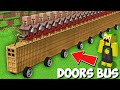 Where is THIS LONGEST DOORS BUS WITH VILLAGERS GOING in Minecraft ? NEW LONG DOORS BUS !