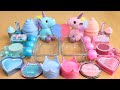 'SkyBlue VS BabyPink'Mixing Eyeshadow,Makeup and glitter Into Slime.★ASMR★Satisfying Slime Video