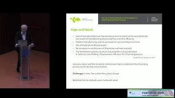 The Use of Particle Methods for the Simulations of Additive Manufacturing Processe - P. Wriggers