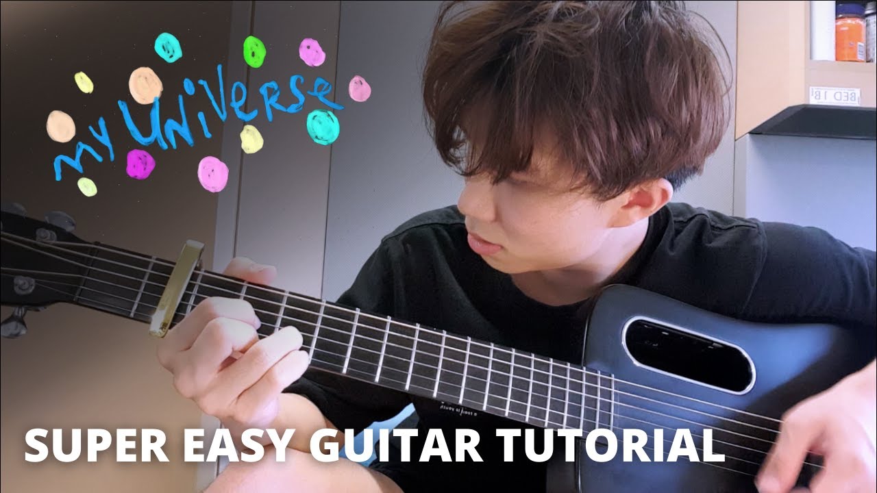 BTS X COLDPLAY super easy guitar tutorial - My Universe (Beginner friendly chords)