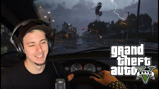 Relaxing Thunderstorm Night Drive In GTA V! - ASMR