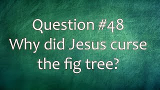 Q48. Why did Jesus curse the fig tree?