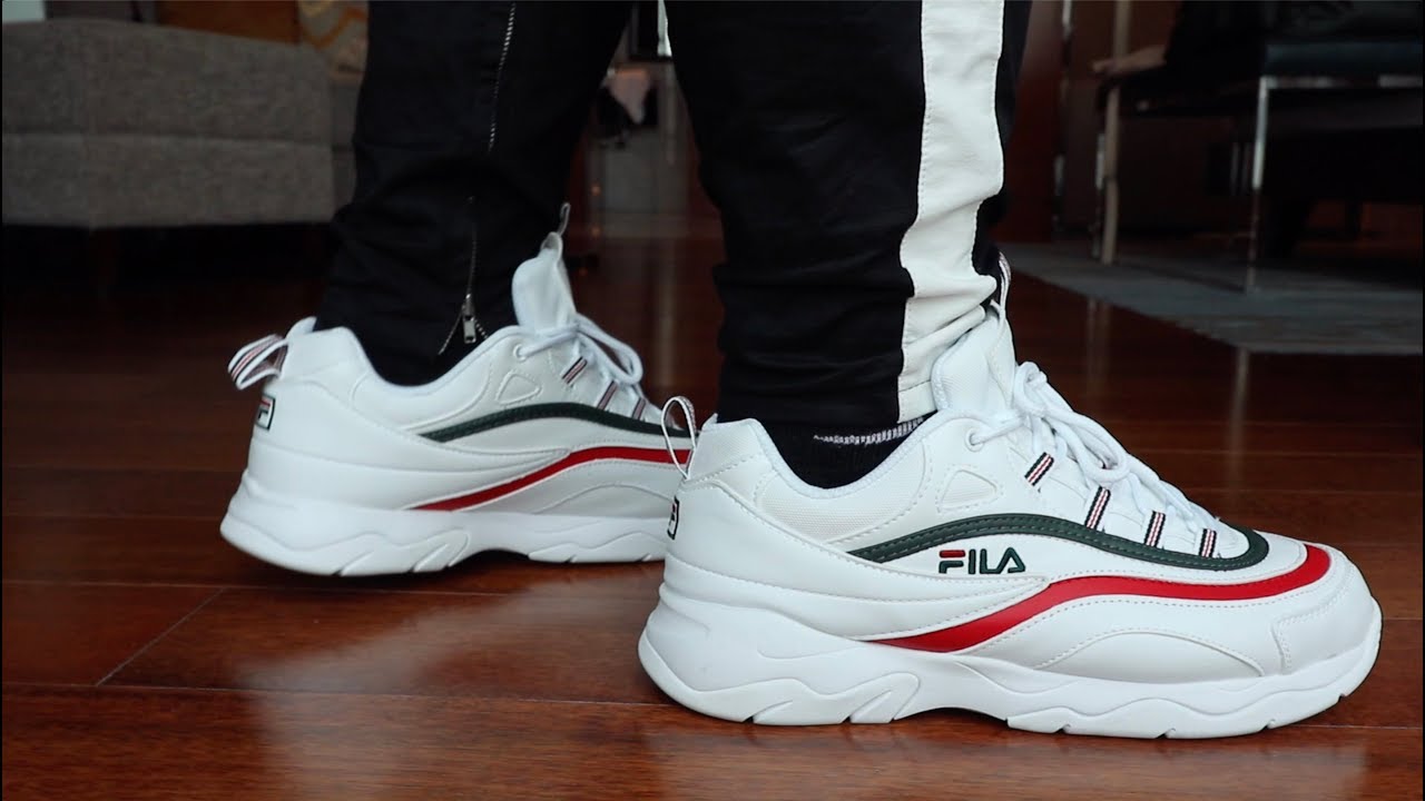 fila sneakers on feet