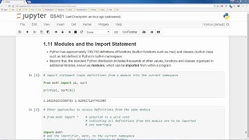 DSA0111 Scope, Namespace, Modules and Import Statement in Python