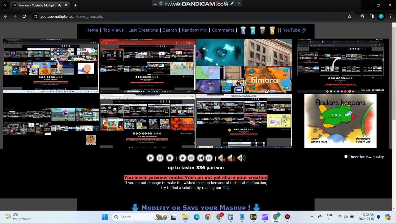 up to faster 336 parison