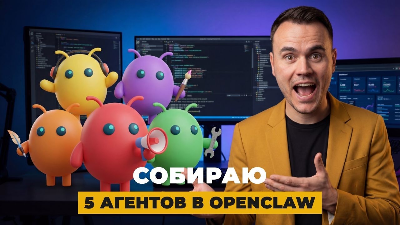 Создаю ИИ команду с нуля: 5 агентов OpenClaw