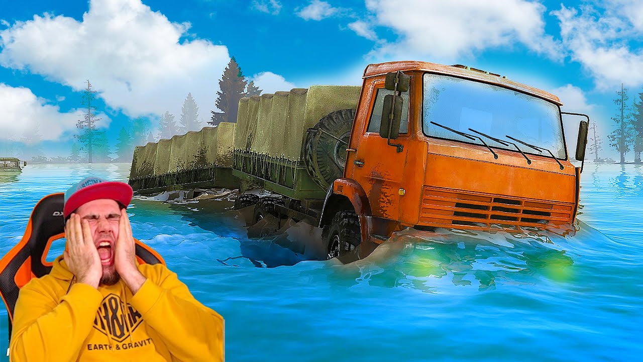 КАМАЗ ТОНЕТ В РЕКЕ - ПРОХОЖДЕНИЕ КАРТЫ НАВОДНЕНИЕ SPINTIRES