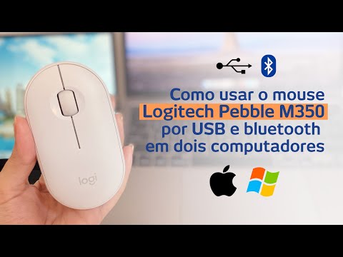 Conectar / usar mouse Pebble M350 Logitech por USB e bluetooth em dois computadores