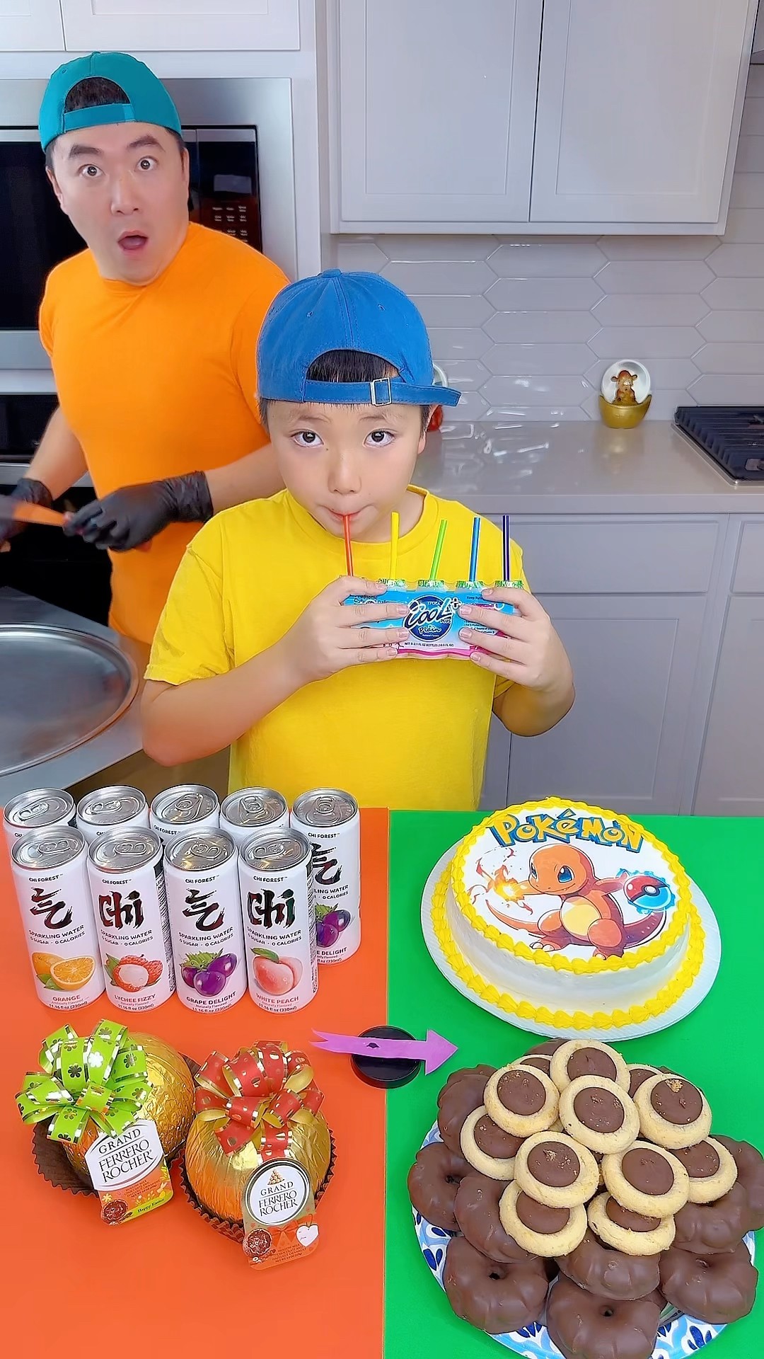 Charmander cake vs Random foods ice cream challenge!? #pokemon #funny by Ethan Funny Family