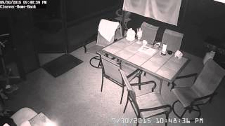 Orb light hovering on back patio caught on Foscam FI9805P light/motion outdoor security camera