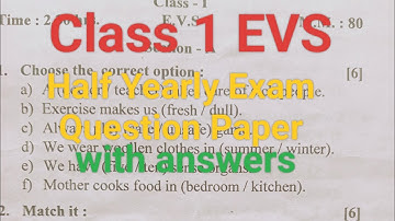 Class 1st Half Yearly Exam EVs Question Paper /  Grade 1 Half Yearly Question Paper 