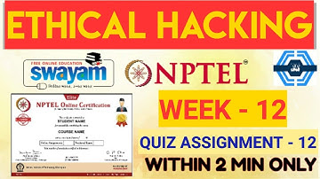 Ethical Hacking Week 12 Solution Answers 2023 | NPTEL | SWAYAM | Ethical Hacking Week 12 Answers