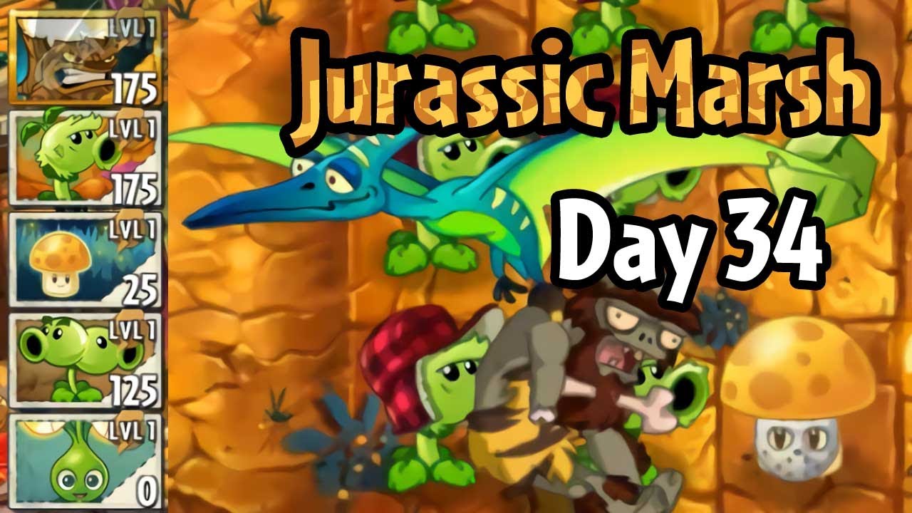 Plants Vs Zombies 2 Jurassic Marsh Day 34 Extinct Lawnmower