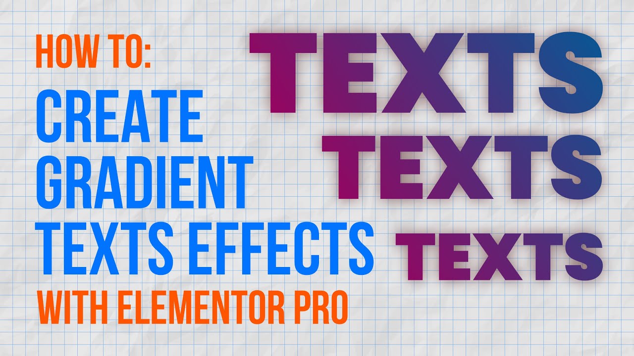 How To Create Gradient Texts In Elementor Pro - YouTube