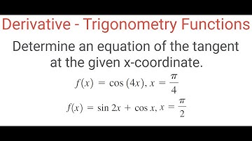 EQUATION OF TANGENT To Trigonometry Functions At Given X Coordinates (II)