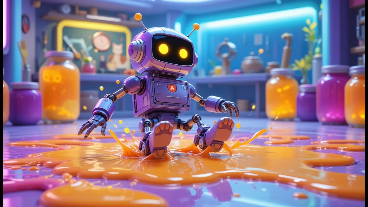 Five Little Robots on the Run | Fun Robot Song for Kids | Counting Adventure Rhyme