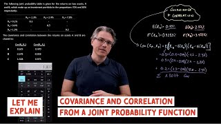 Covariance and correlation from a joint probability function (for the @CFA Level 1 returns)