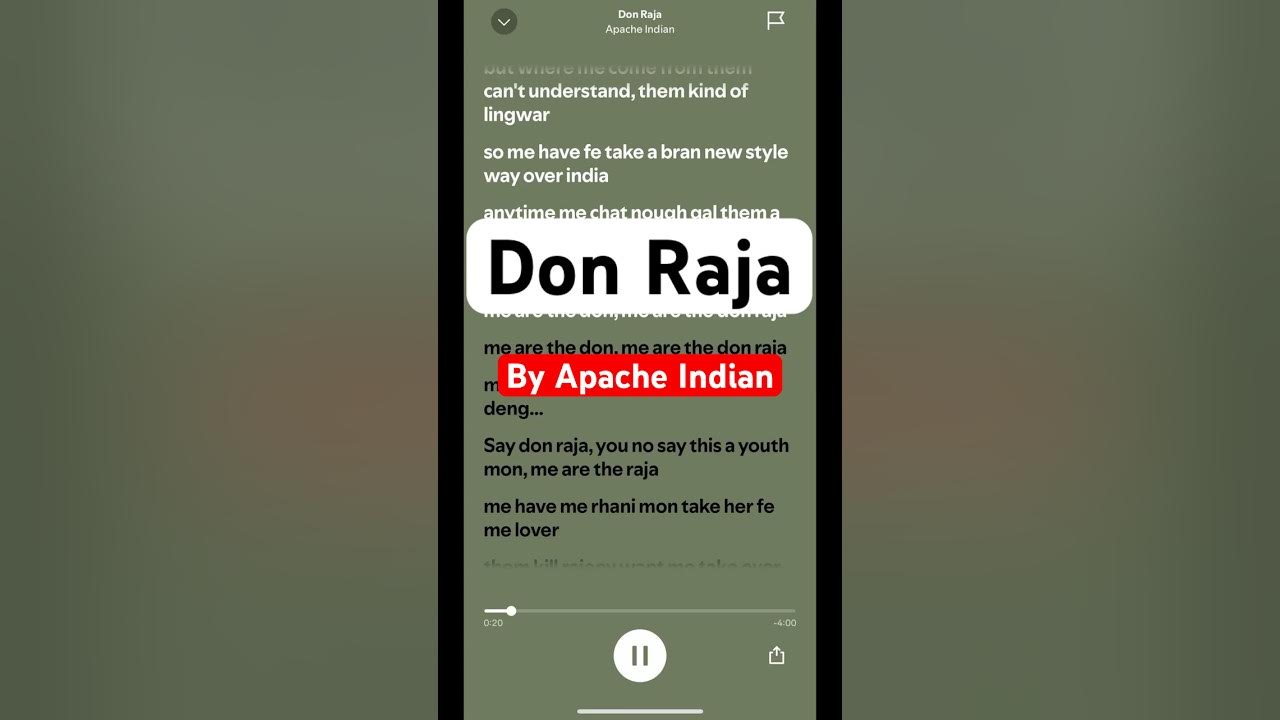 Don Raja by Apache Indian (lyrics ) #spotifyhits #song #lyrics #music #90s #apacheindian #fyp Don Raja by Apache Indian (lyrics ) #spotifyhits #song #lyrics #music #90s #apacheindian #fyp