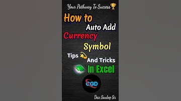 How to auto add indian currency symbol in excel tips and tricks 💫💯 #exceltips #tutorial #shortvideo