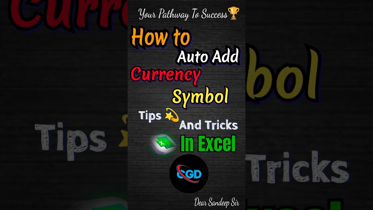 How to auto add indian currency symbol in excel tips and tricks 💫💯 