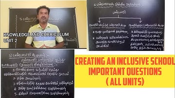 B. ED SECOND YEAR | CREATING AN INCLUSIVE SCHOOL IMPORTANT QUESTIONS | ALL UNITS